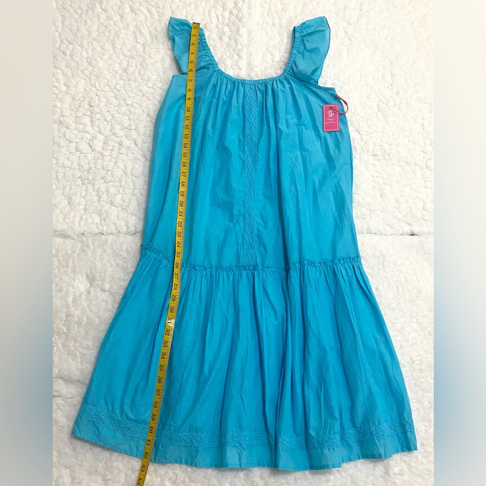 Simply Southern Womens L Solid Blue Midi Dress Boho Summer Fairy Cottagecore - Picture 10 of 14